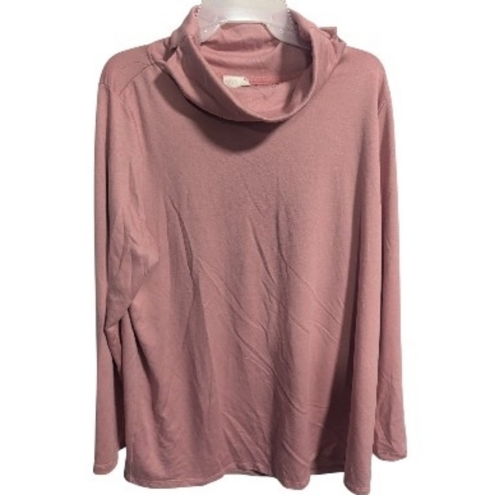 Ady P Women's Cowl Neck Top Sz XL Dusty Pink NEW W-503